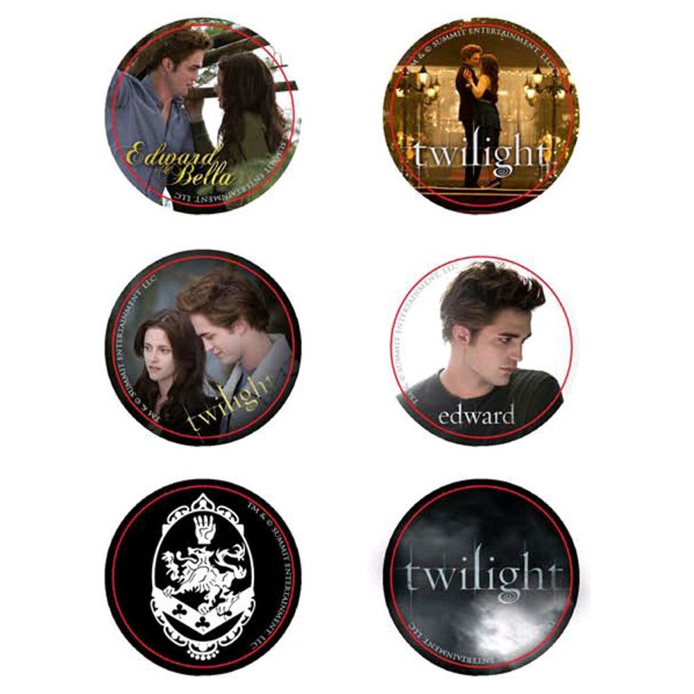 Twilight Pin Set med 6 Style B (Cullen Crest)