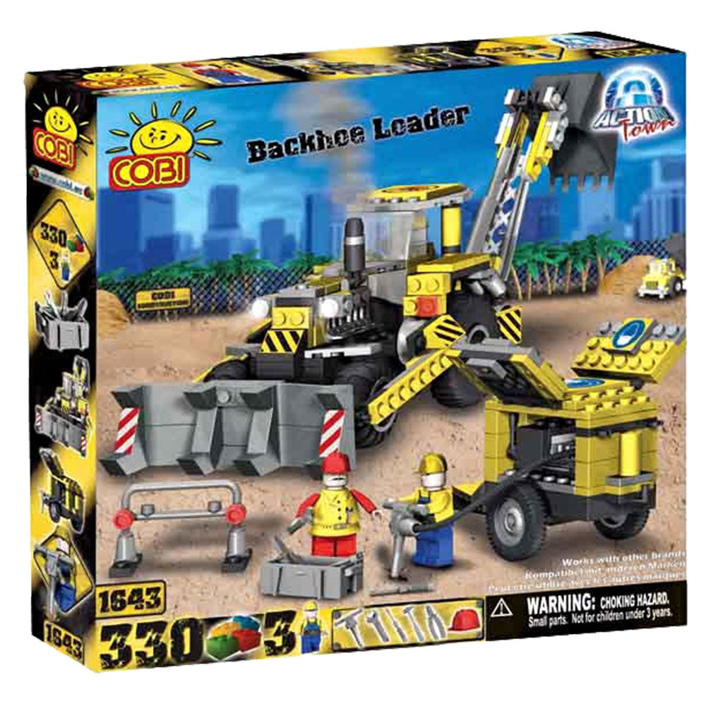 Action Town 330 Piece Construction Backhoe Loader Set