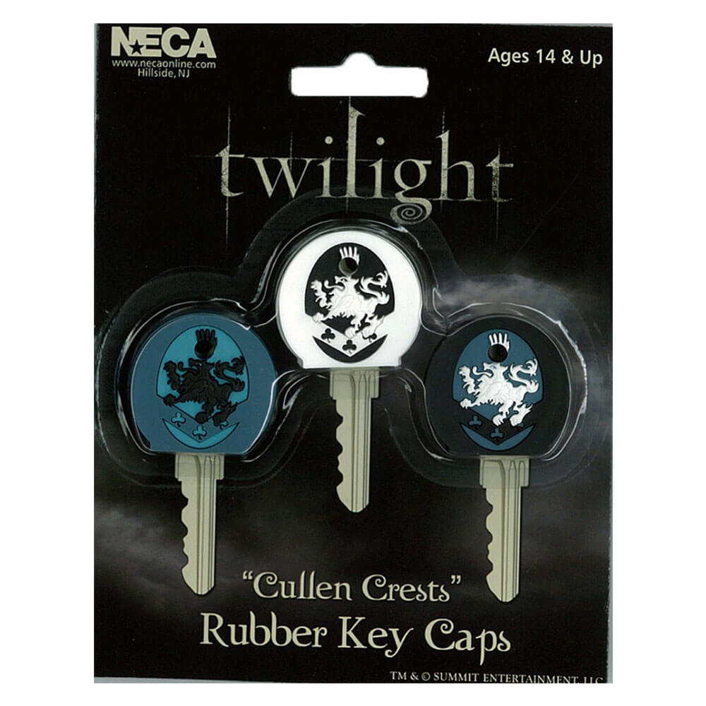 Capuchons de clé en caoutchouc Twilight écusson Cullen, paquet de 3