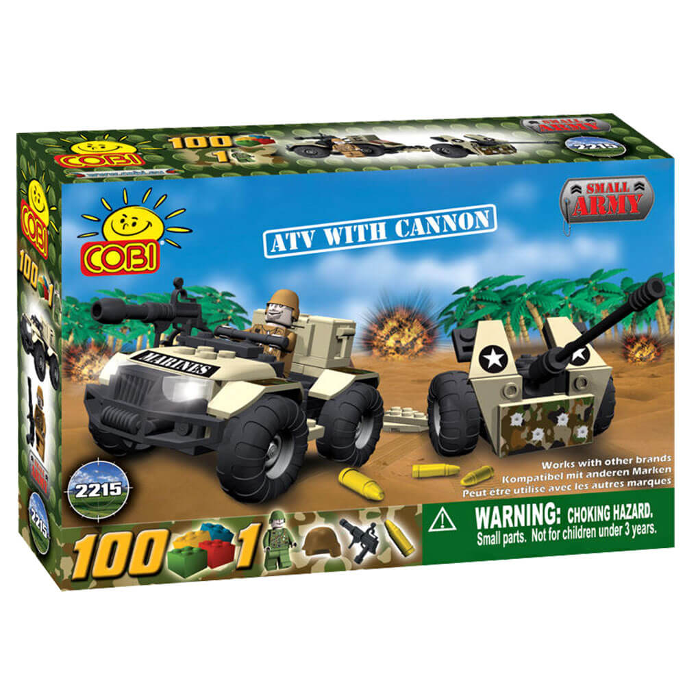 Small Army 100pc ATV w/ Cannon Military Veh Construction Set