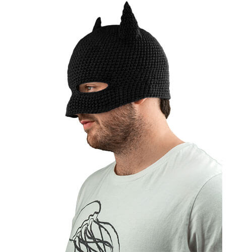Berretto in maglia con cappuccio Batman (nero)