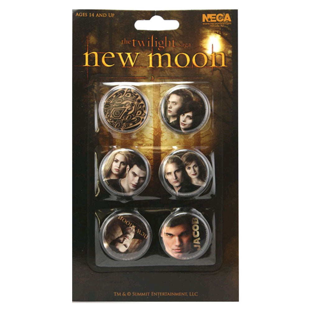 Set di 6 spille New Moon della Saga di Twilight Jacob e i Cullen