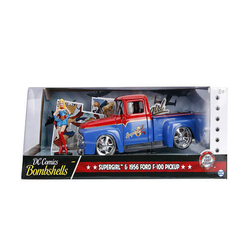 DC Supergirl 1956 Ford F100 1:24 Hollywood Rides Diecast Veh