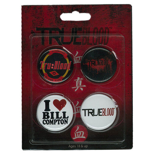 True Blood Pin Set of 4