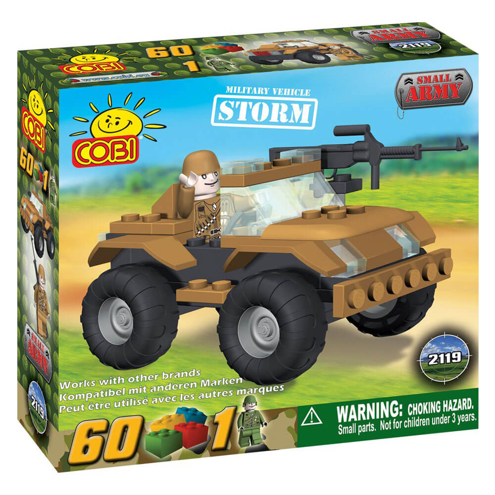 Juego de construcción de vehículos militares Storm de 60 piezas del ejército pequeño