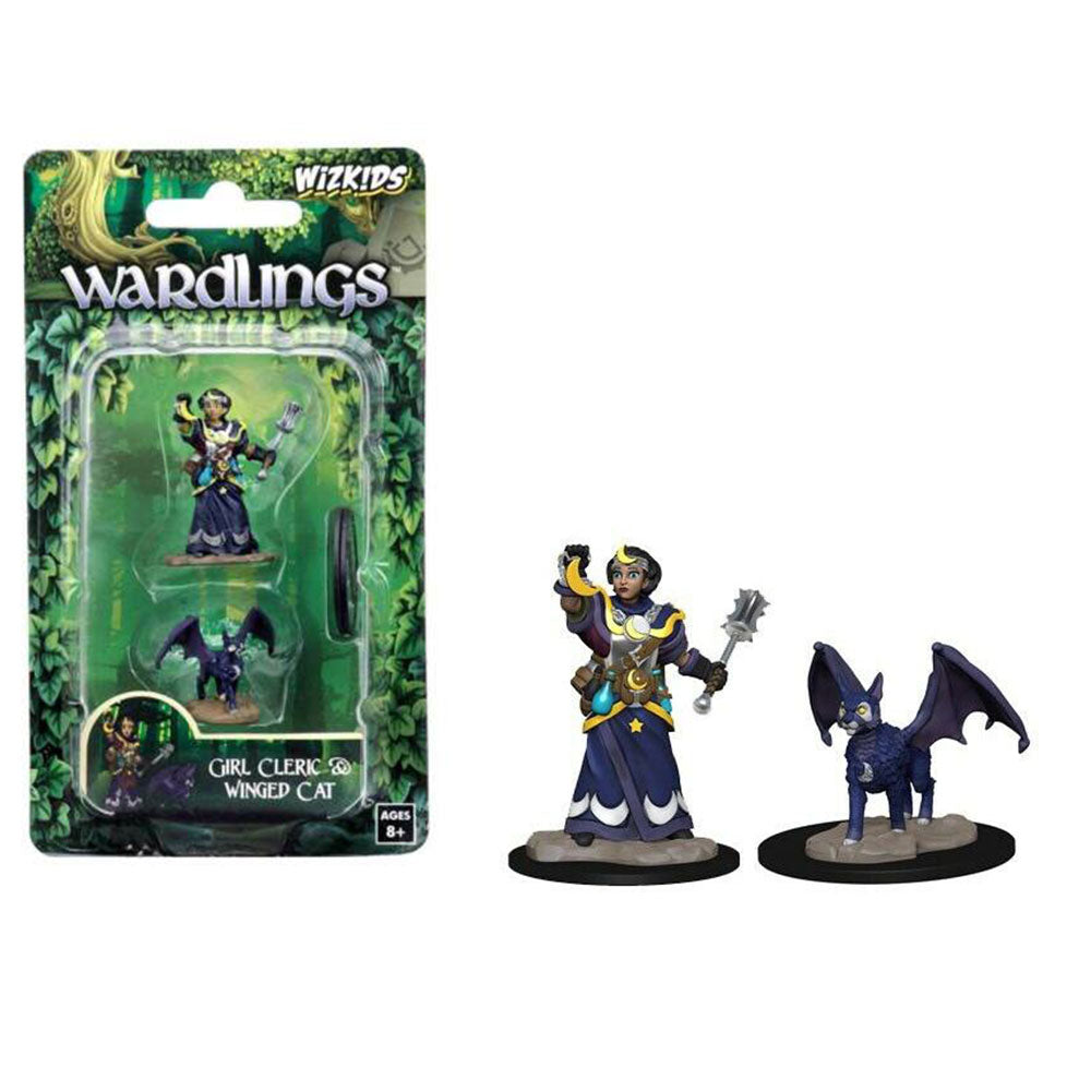 Wardlings Girl Cleric & Winged Cat Pre-Painted Minis