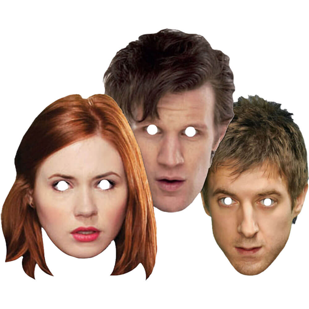 Maschera viso Doctor Who Compagnis 3 pz