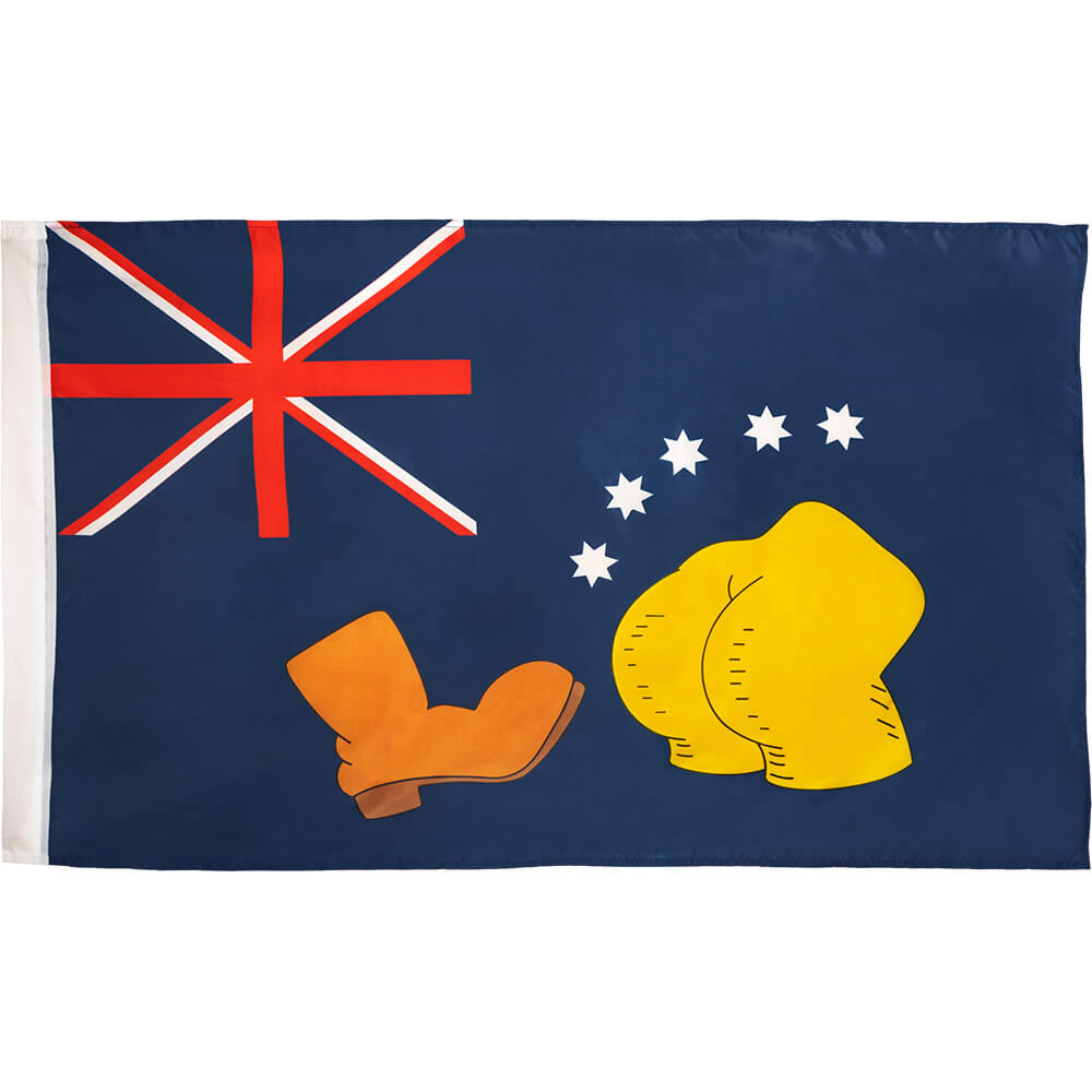 Nachbildung der Simpsons Bart vs. Australien-Flagge