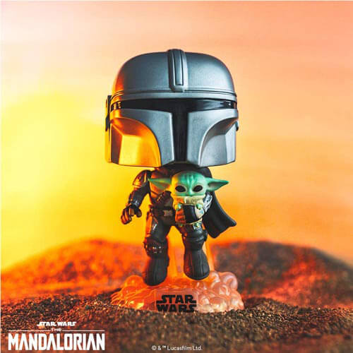The Mandalorian with the Child Jetpack Flying Pop! Vinyl