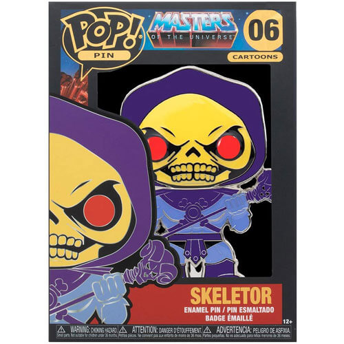 Skeletor with glow eyes 4" Pop! Enamel Pin