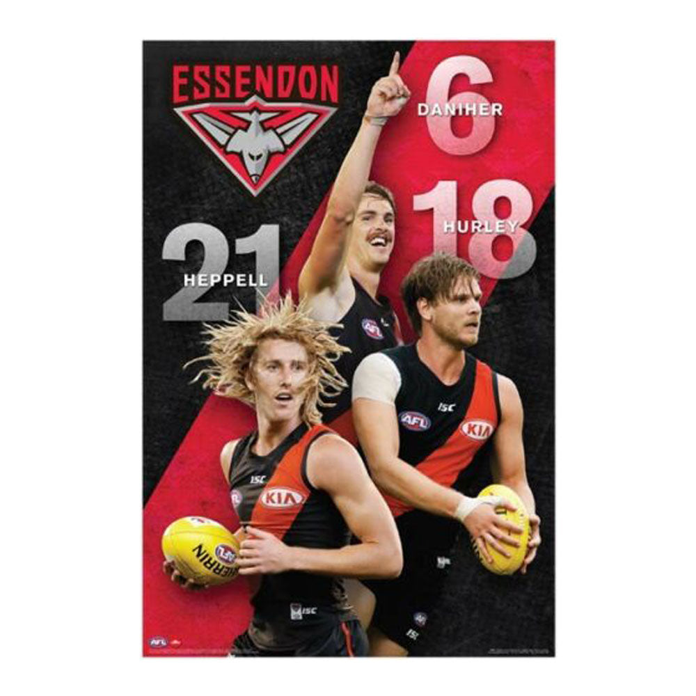 Affiche des joueurs AFL Essendon '18 (61x91cm)