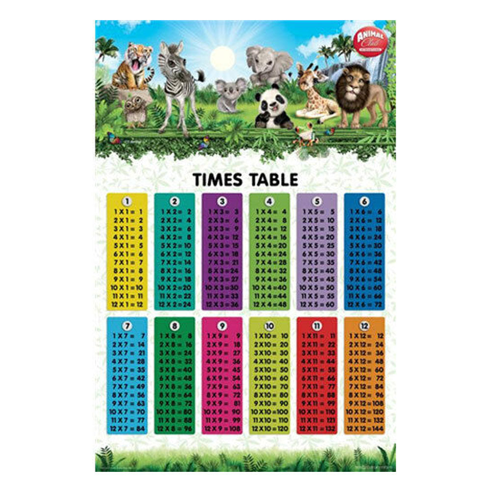 Animal Club Times Tables Poster
