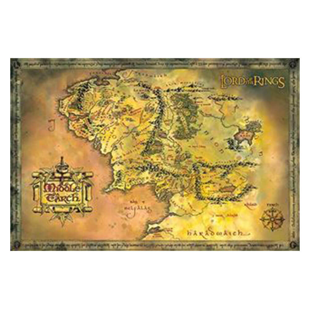 Lord of the Rings Map Poster