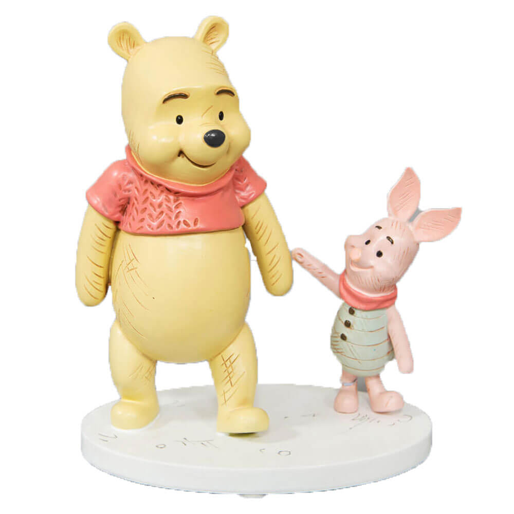 Figurina Christioher Robin Pooh e Maialino che vagano insieme