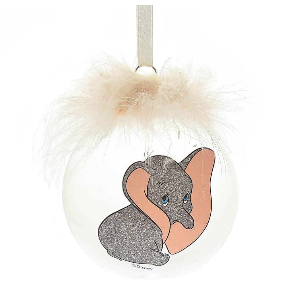 Disney Christmas Feather Glass Bauble