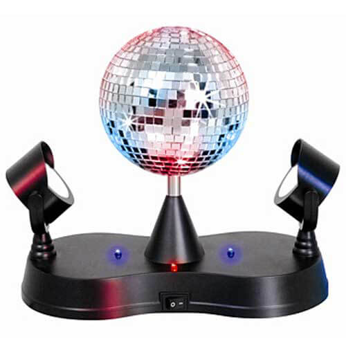 Bola de discoteca giratoria con focos LED