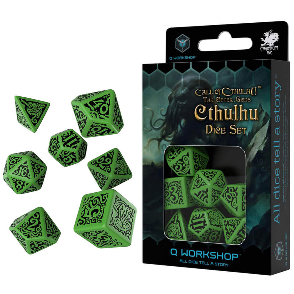 Q Workshop Call of Cthulhu Outer Gods Cthulhu Dice Set of 7