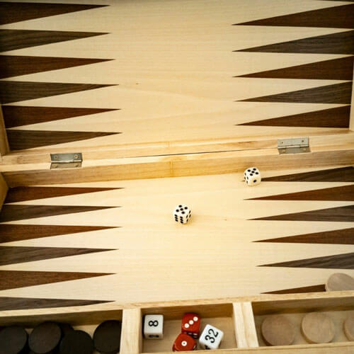 LPG houten opvouwbare backgammonkoffer 45cm