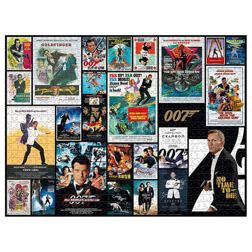 James Bond 007 puzzel voor alle filmposters, 1000 stukjes