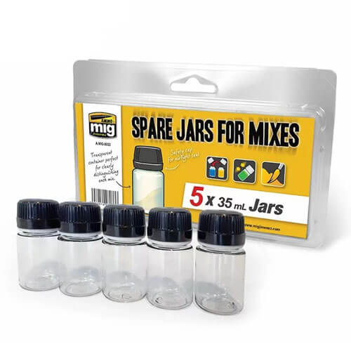 Ammo by MIG Accessories Spare Big Jars for Mixes (5x35mL)