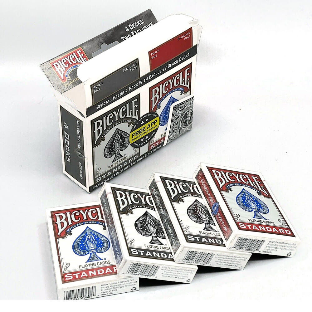 Bicycle Standard Index 4pk Black and Red Playing Cards