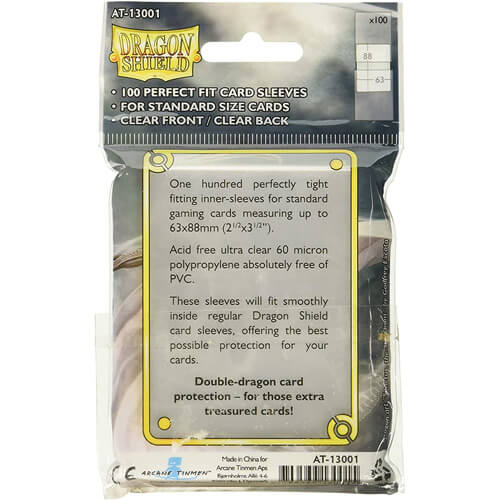 Dragon Shield Clear Card Sleeves Perfect Fit Pack of 100