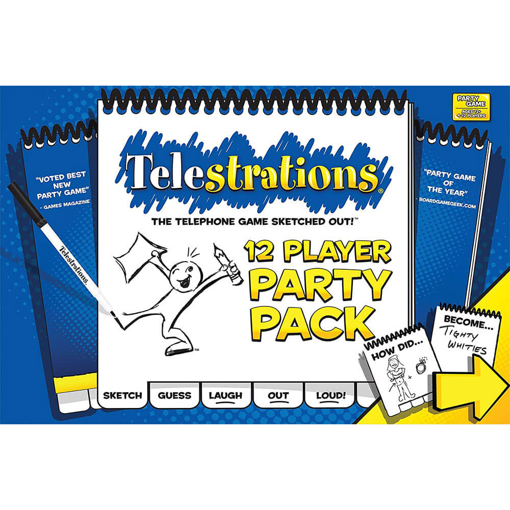 Paquete de fiesta del juego de mesa Telestrations para 12 jugadores