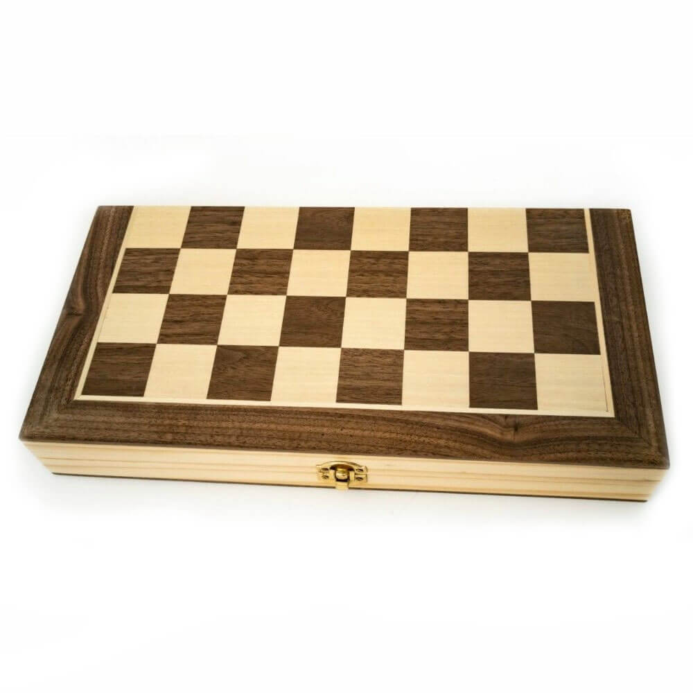  LPG Backgammon-Set aus zusammenklappbarem Schachbrett aus Holz
