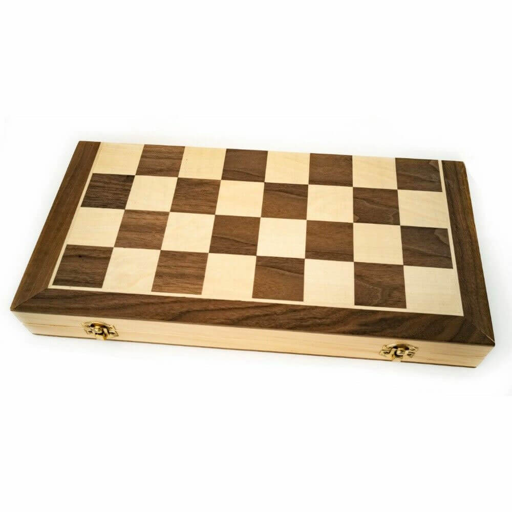  LPG Backgammon-Set aus zusammenklappbarem Schachbrett aus Holz