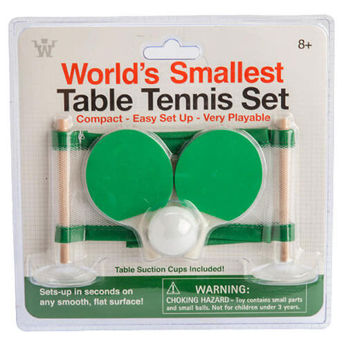 World's Smallest Table Tennis Set