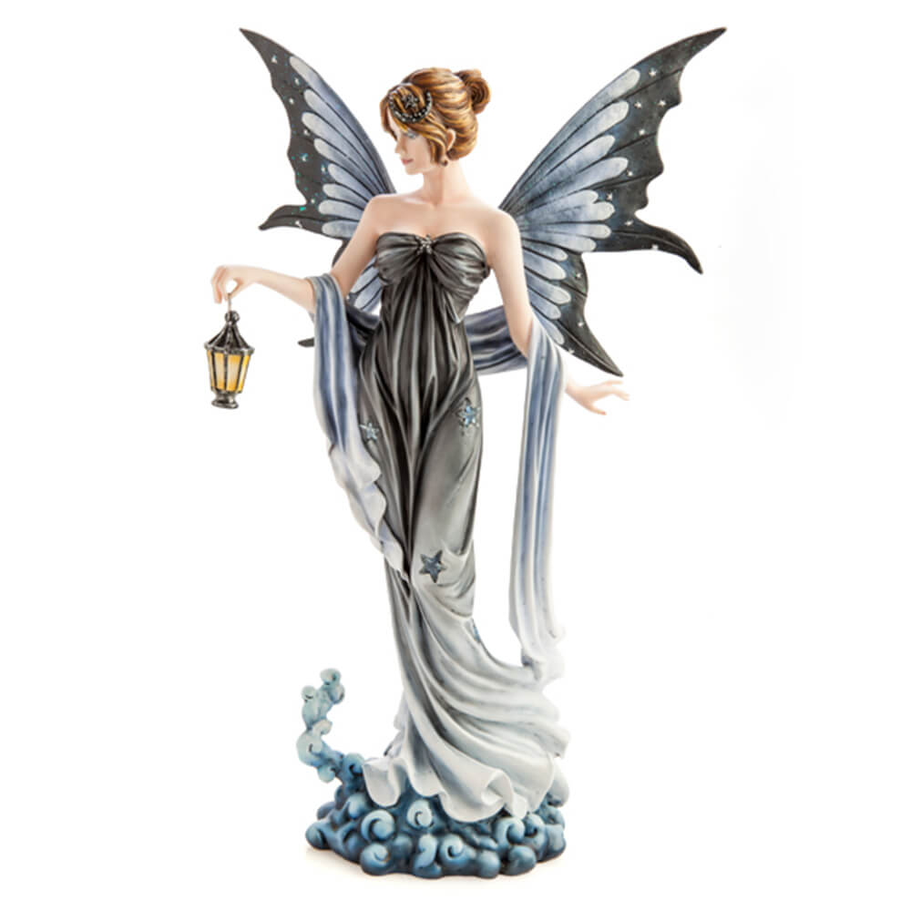 Large Light-Up Star Fairy with Lantern Figurine