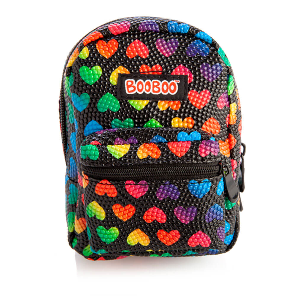 Black Rainbow Hearts BooBoo Backpack Mini