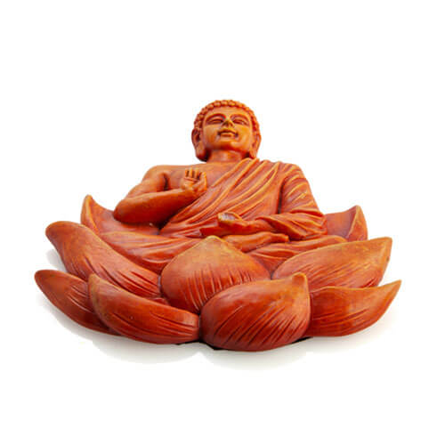 Orangefarbener, flacher Buddha-Räucherbrenner