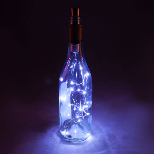 Kit de luz LED para botella blanca.