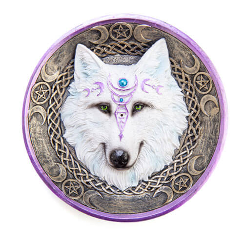 Weihrauchbrenner mit Pentagramm und weißem Wolf
