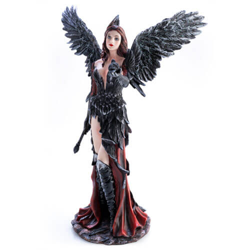 Dark Angel with Crow Figurine