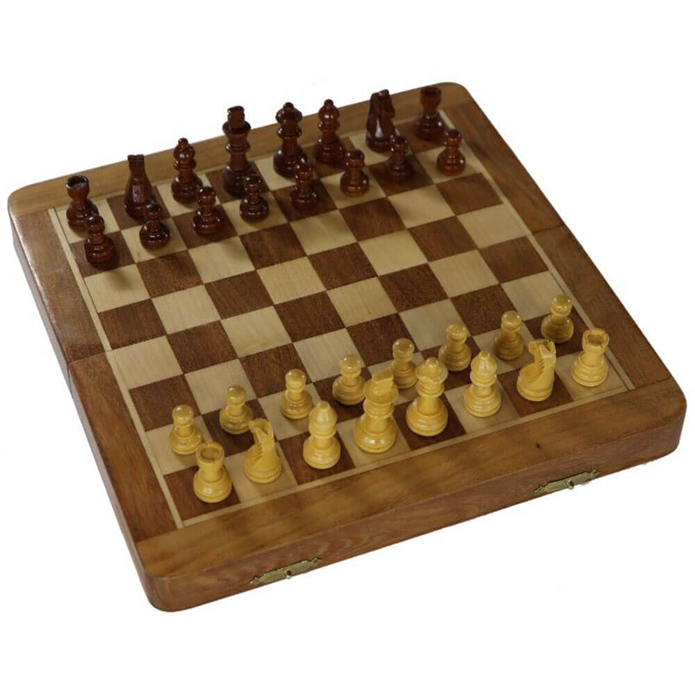  Hawstead magnetisches faltbares Schachspiel aus Akazienholz