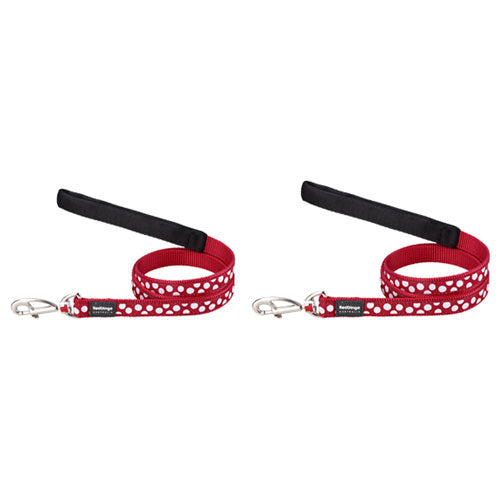 Dog Lead with White Spots on Red