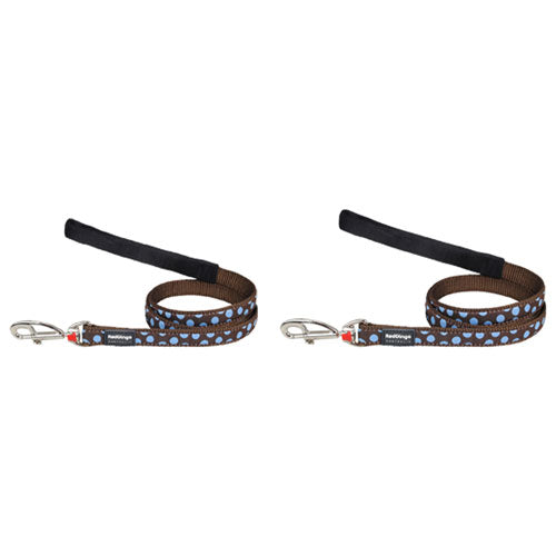 Dog Lead with Blue Spots on Brown