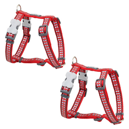 Harness with Reflective Bones (Red)