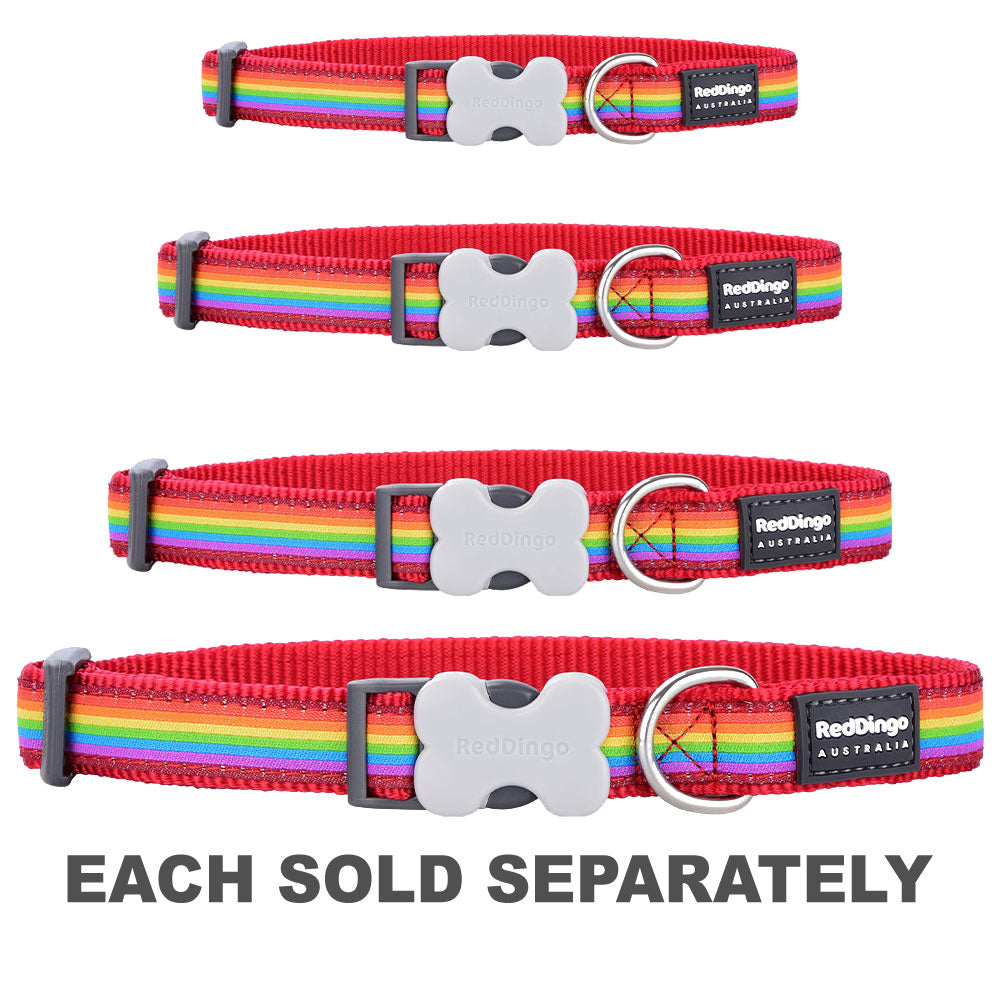 Hundehalsband mit Regenbogen-Design (Rot)