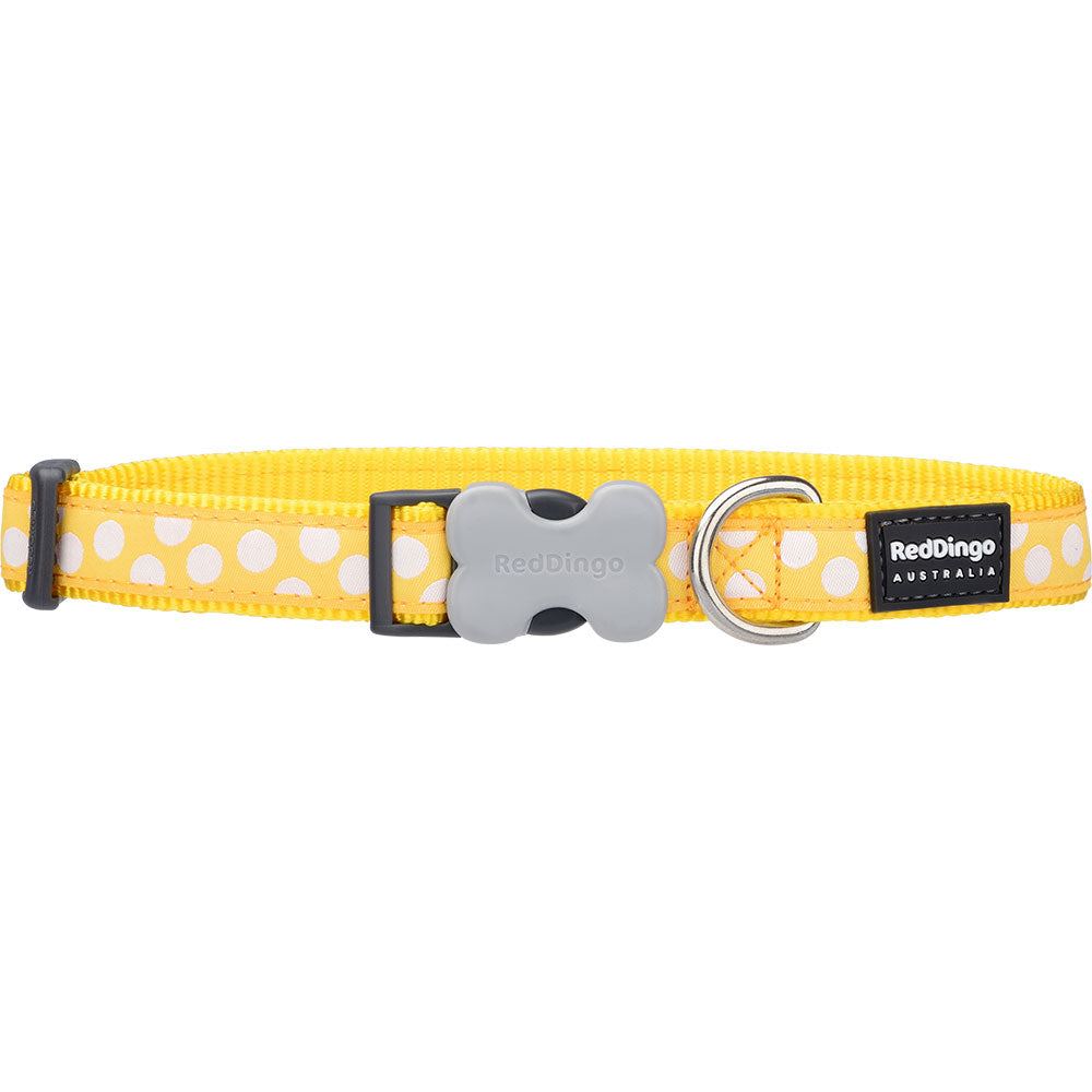 Dog Collar with White Spots on Yellow