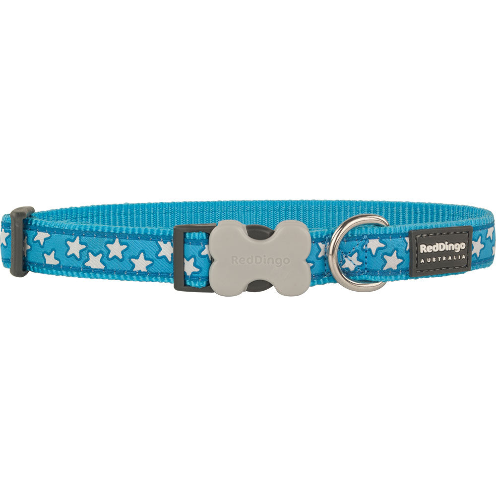 Dog Collar with Star Design (Turquoise)