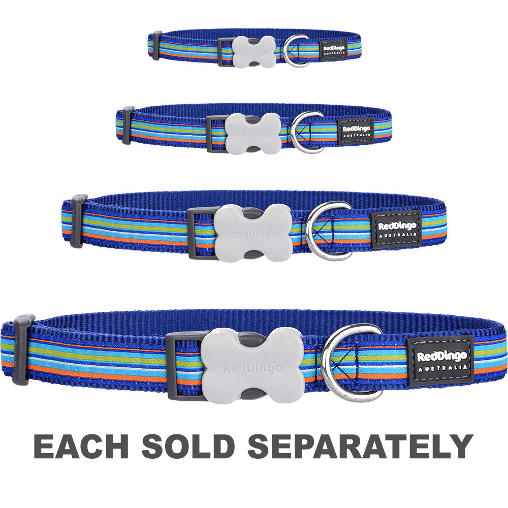 Dog Collar with Horizontal Stripes (Navy)