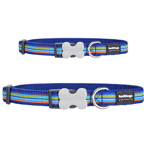 Dog Collar with Horizontal Stripes (Navy)