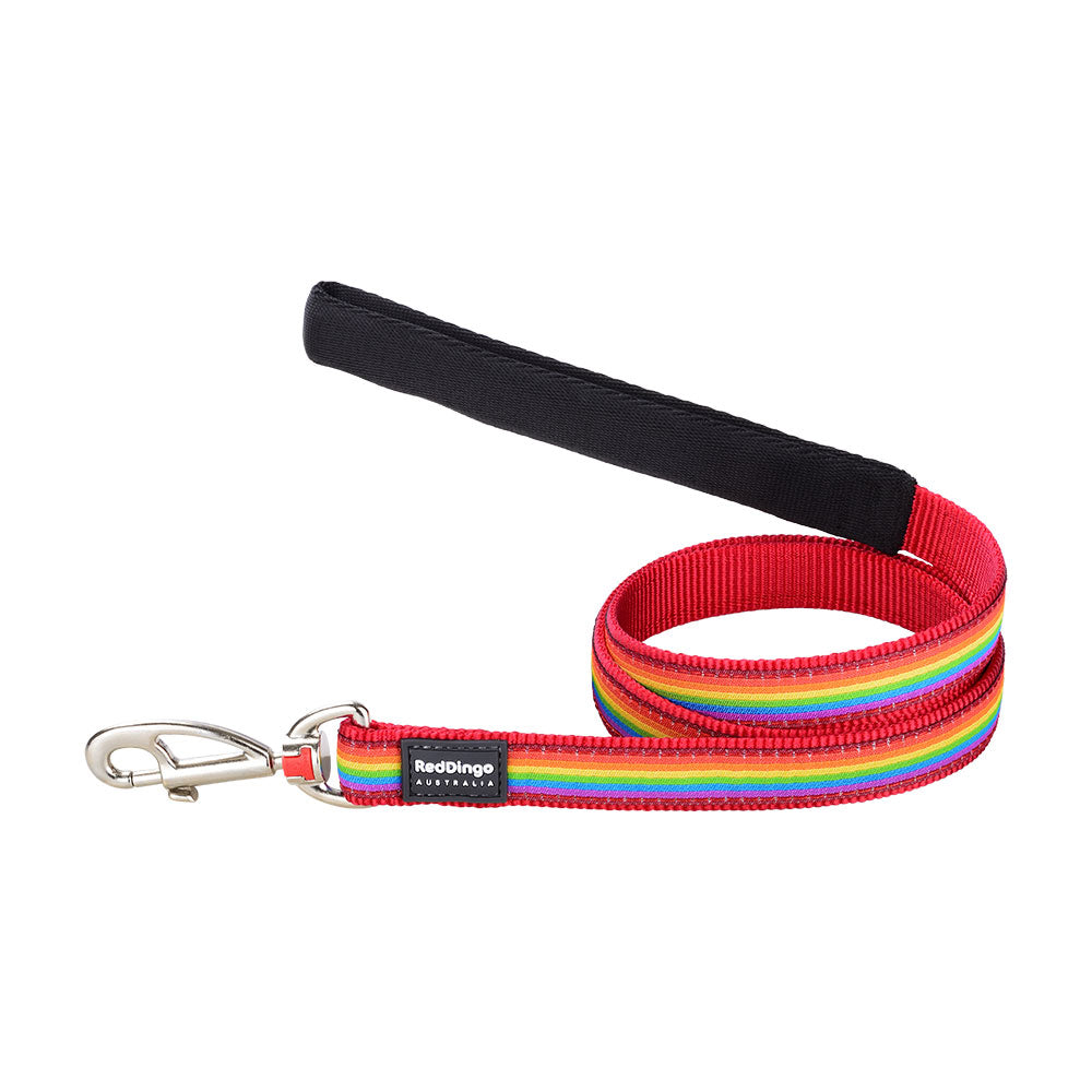 Rainbow Dog Lead (Red)
