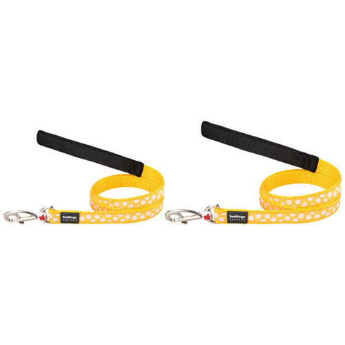 Dog Lead with White Spots on Yellow