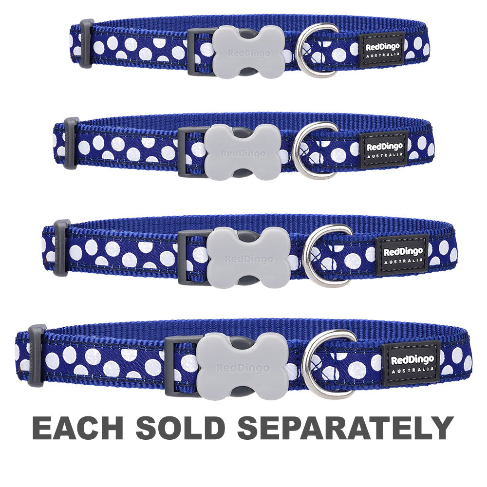 Dog Collar with White Spots on Navy