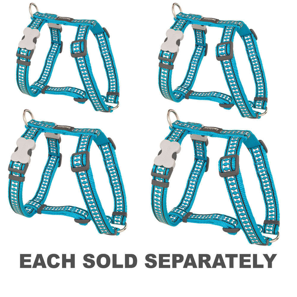 Harness with Reflective Bones (Turquoise)