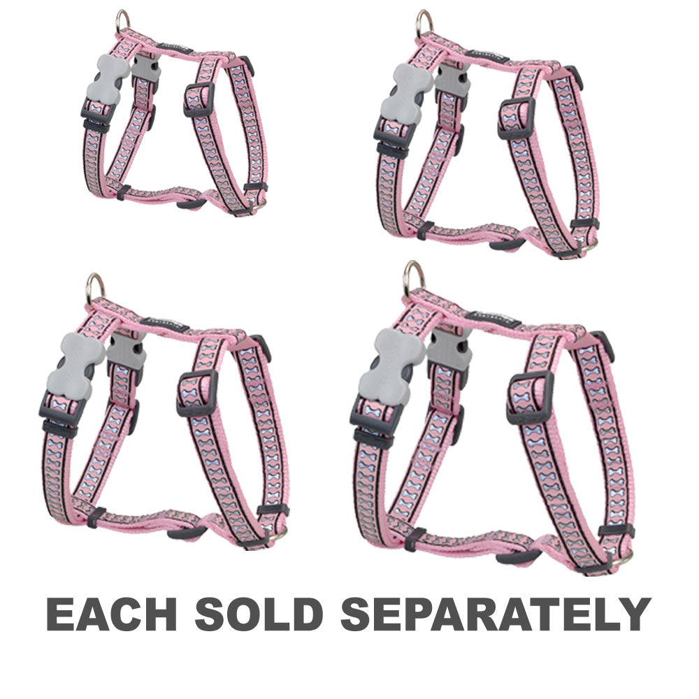 Harness with Reflective Bones (Pink)